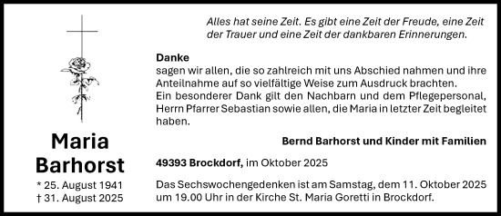 Anzeige von Maria Barhorst von OM-Medien