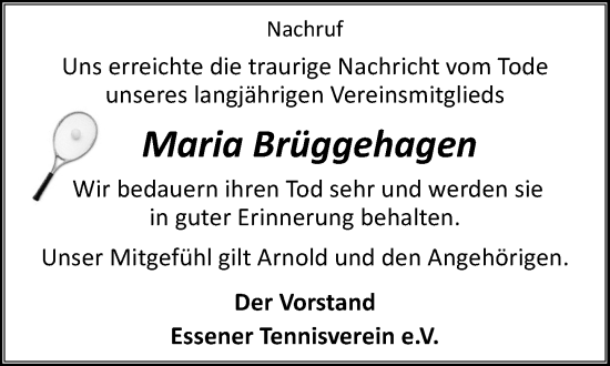 Anzeige von Maria Brüggehagen von OM-Medien