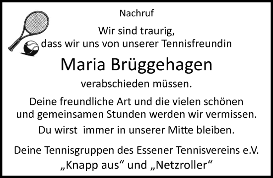 Anzeige von Maria Brüggehagen von OM-Medien