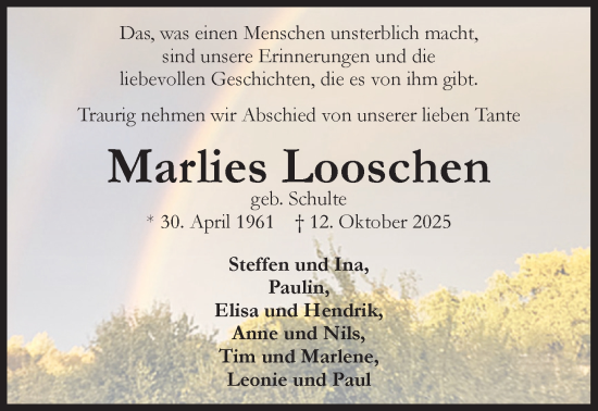 Anzeige von Marlies Looschen von OM-Medien