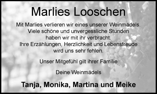 Anzeige von Marlies Looschen von OM-Medien