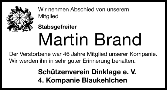 Anzeige von Martin Brand von OM-Medien