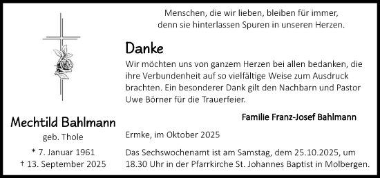 Anzeige von Mechthild Bahlmann von OM-Medien