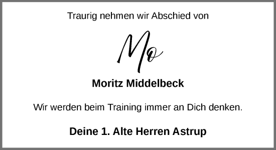 Anzeige von Moritz Middelbeck von OM-Medien