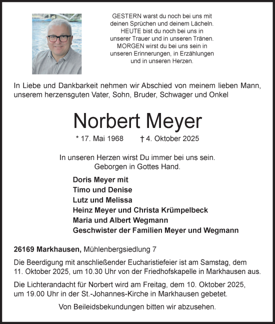 Anzeige von Norbert Meyer von OM-Medien