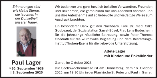 Anzeige von Paul Lager von OM-Medien