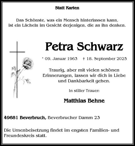 Anzeige von Petra Schwarz von OM-Medien