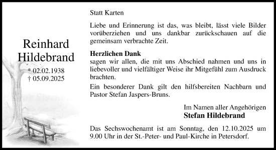 Anzeige von Reinhard Hildebrand von OM-Medien