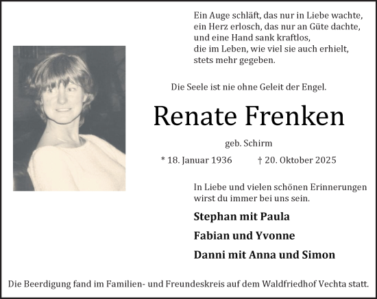 Anzeige von Renate Frenken von OM-Medien
