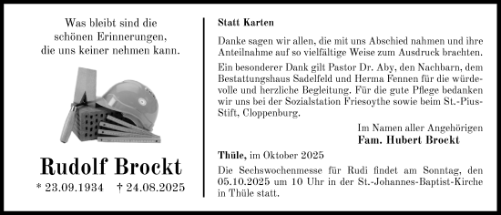 Anzeige von Rudolf Brockt von OM-Medien