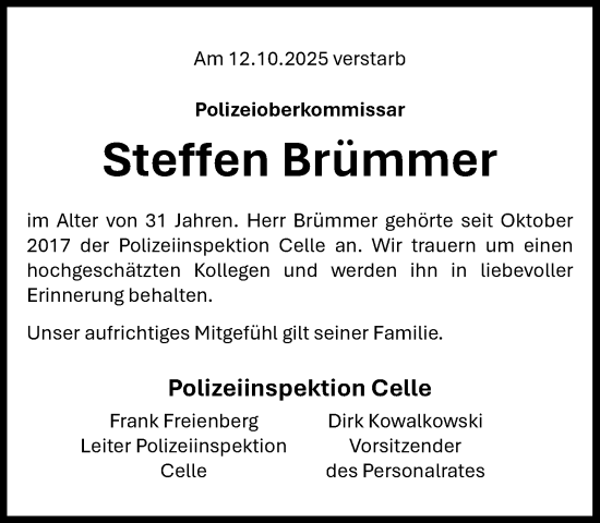 Anzeige von Steffen Brümmer von OM-Medien