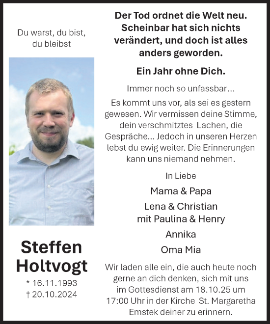 Anzeige von Steffen Holtvogt von OM-Medien