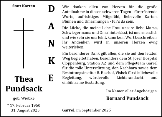 Anzeige von Thea Pundsack von OM-Medien