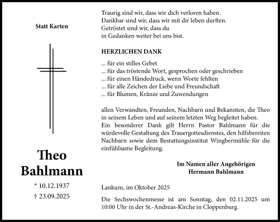 Anzeige von Theo Bahlmann von OM-Medien