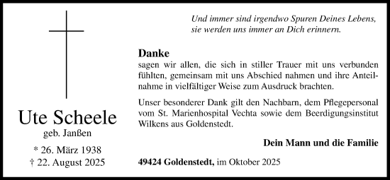 Anzeige von Ute Scheele von OM-Medien