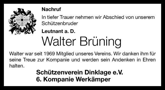 Anzeige von Walter Brüning von OM-Medien