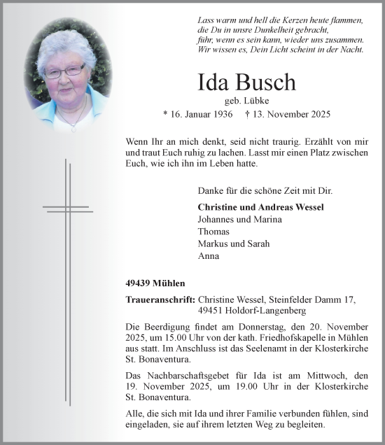 Anzeige von Ida Busch von OM Medien