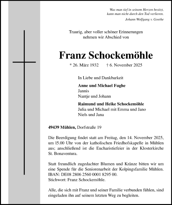 Anzeige von Franz Schockemöhle von OM Medien