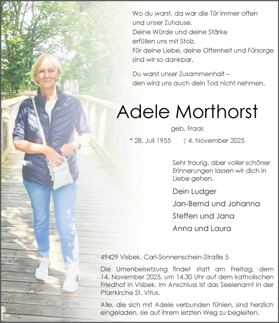 Anzeige von Adele Morthorst von OM-Medien