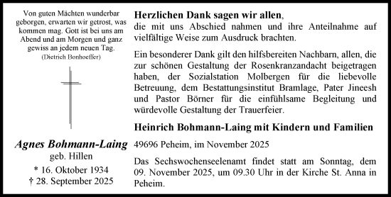 Anzeige von Agnes Bohmann-Laing von OM-Medien
