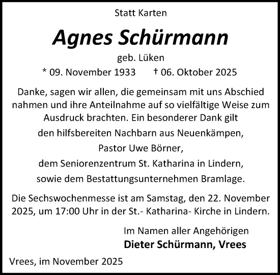 Anzeige von Agnes Schürmann von OM-Medien