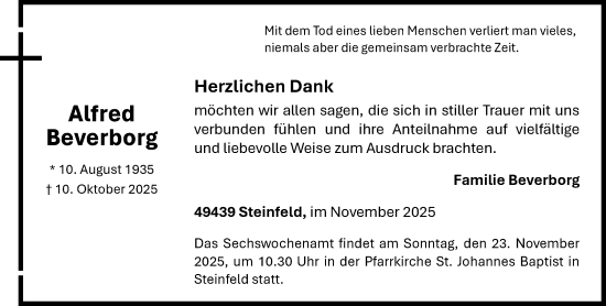 Anzeige von Alfred Beverborg von OM-Medien