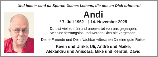 Anzeige von Andi  von OM-Medien