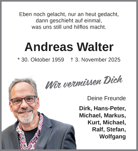 Anzeige von Andreas Walter von OM-Medien