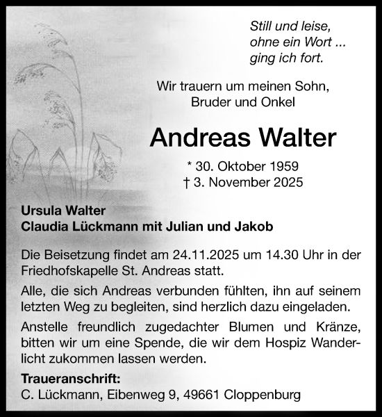 Anzeige von Andreas Walter von OM-Medien