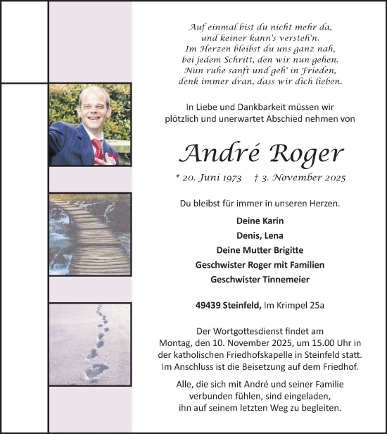 Anzeige von André Roger von OM-Medien