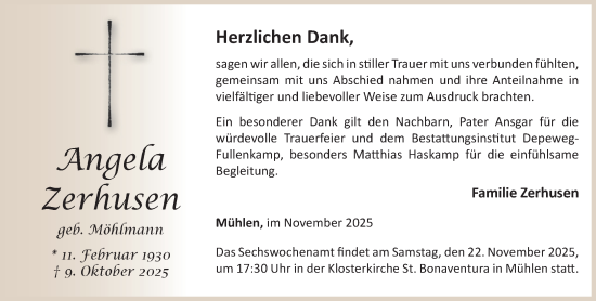 Anzeige von Angela Zerhusen von OM-Medien