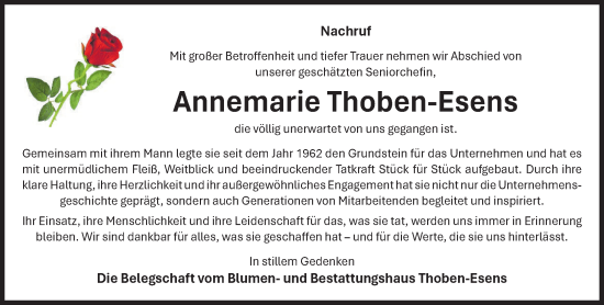 Anzeige von Annemarie Thoben-Esens von OM-Medien