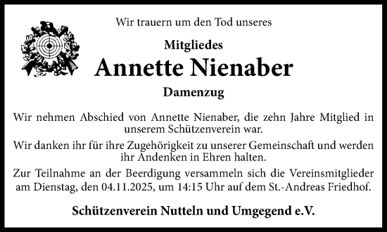 Anzeige von Annette Nienaber von OM-Medien