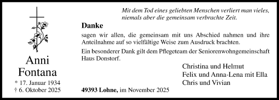 Anzeige von Anni Fontana von OM-Medien