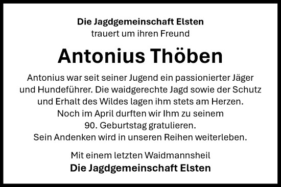 Anzeige von Antonius Thöben von OM-Medien