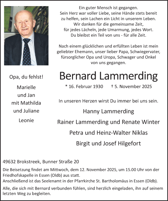 Anzeige von Bernard Lammerding von OM-Medien