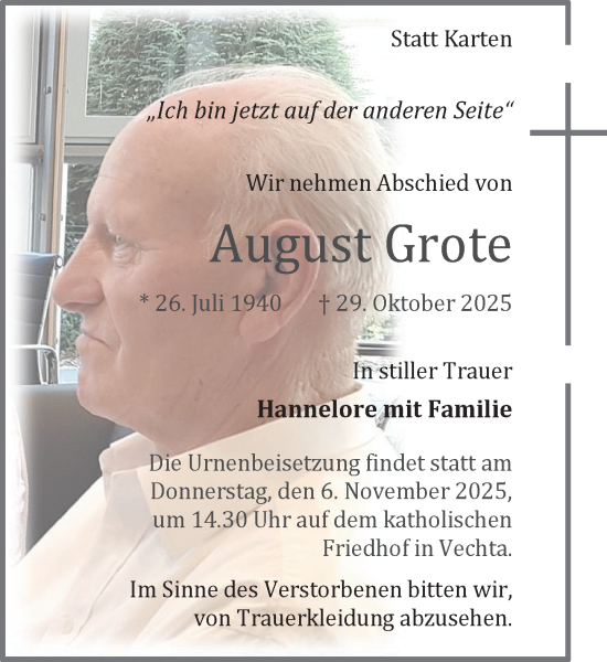 Anzeige von August Grote von OM Medien