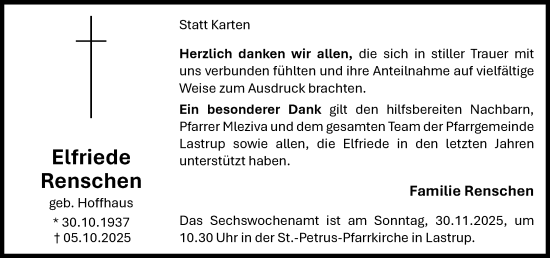 Anzeige von Elfriede Renschen von OM-Medien
