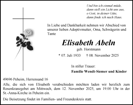 Anzeige von Elisabeth Abeln von OM-Medien
