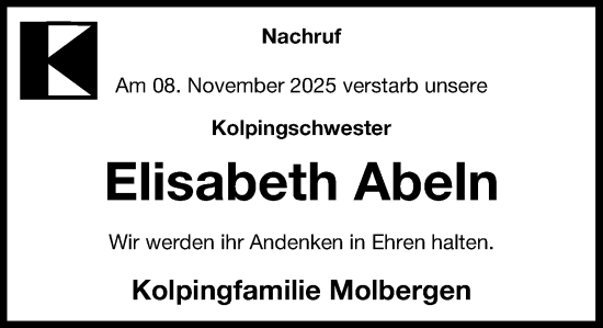 Anzeige von Elisabeth Abeln von OM-Medien