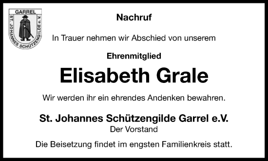 Anzeige von Elisabeth Grale von OM-Medien