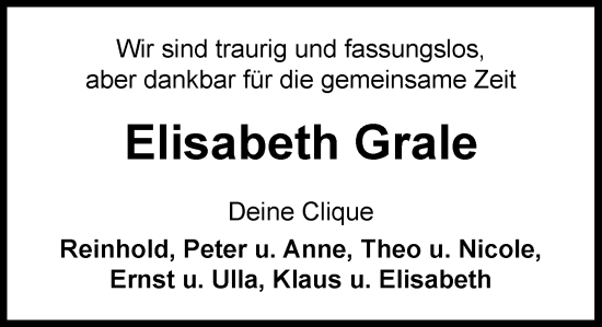 Anzeige von Elisabeth Grale von OM-Medien