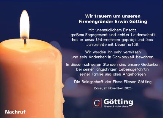 Anzeige von Erwin Götting von OM-Medien