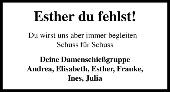 Anzeige von Esther Böske-Gottschalk von OM-Medien