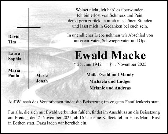 Anzeige von Ewald Macke von OM-Medien