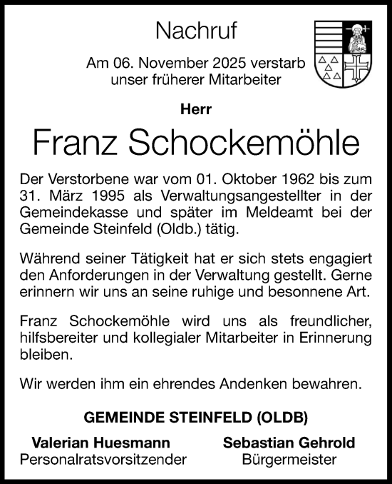 Anzeige von Franz Schockemöhle von OM-Medien