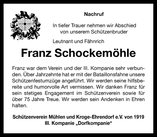 Anzeige von Franz Schockemöhle von OM-Medien