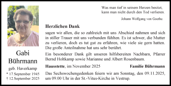 Anzeige von Gabi Bührmann von OM-Medien