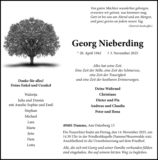 Anzeige von Georg Nieberding von OM-Medien