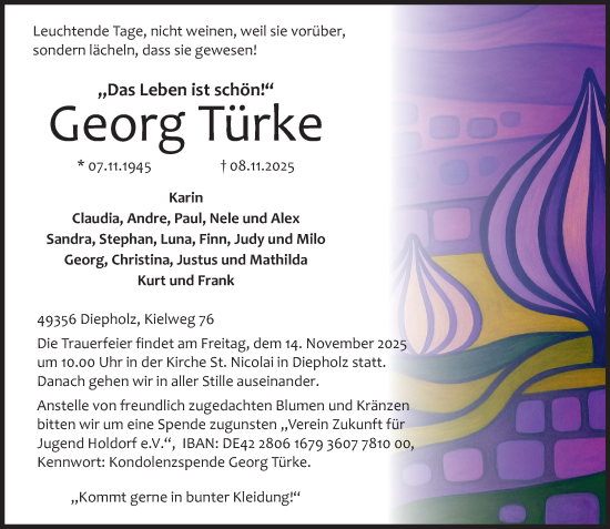 Anzeige von Georg Türke von OM-Medien